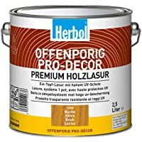 Los mejores  - Herbol Offenporig Pro-Décor 0-38 L kastanie - Tintes para maderas de exterior (Preparado- Madera- Marrón- Satinado…